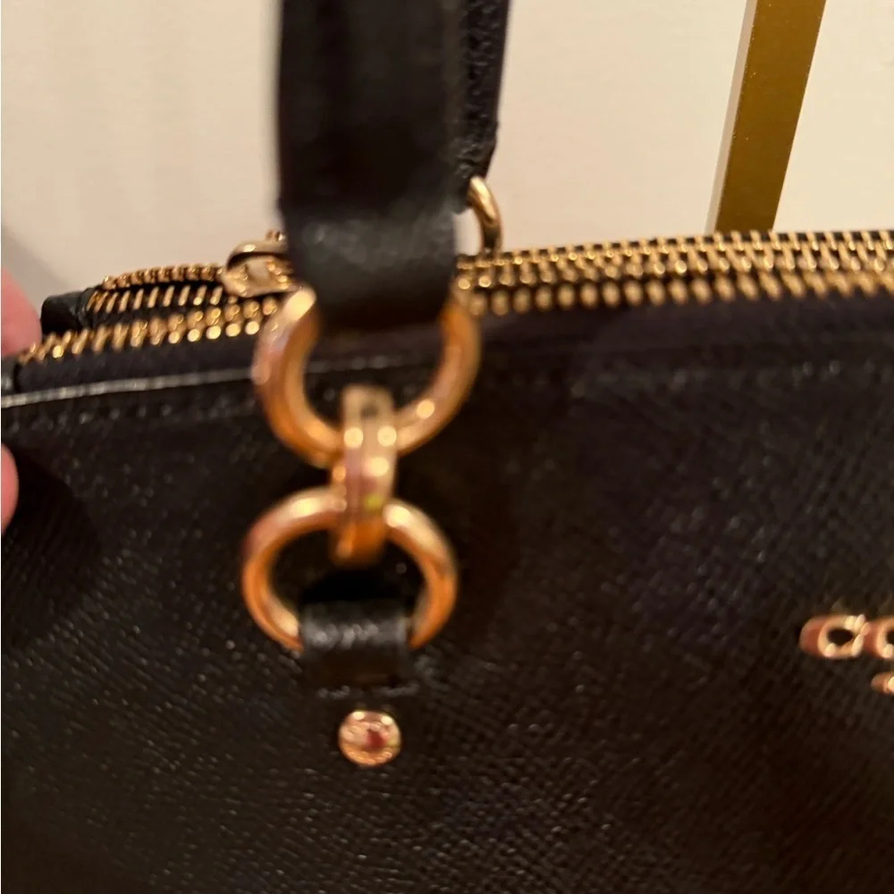 NWOT Coach Black Leather Etta Carryall Bag
